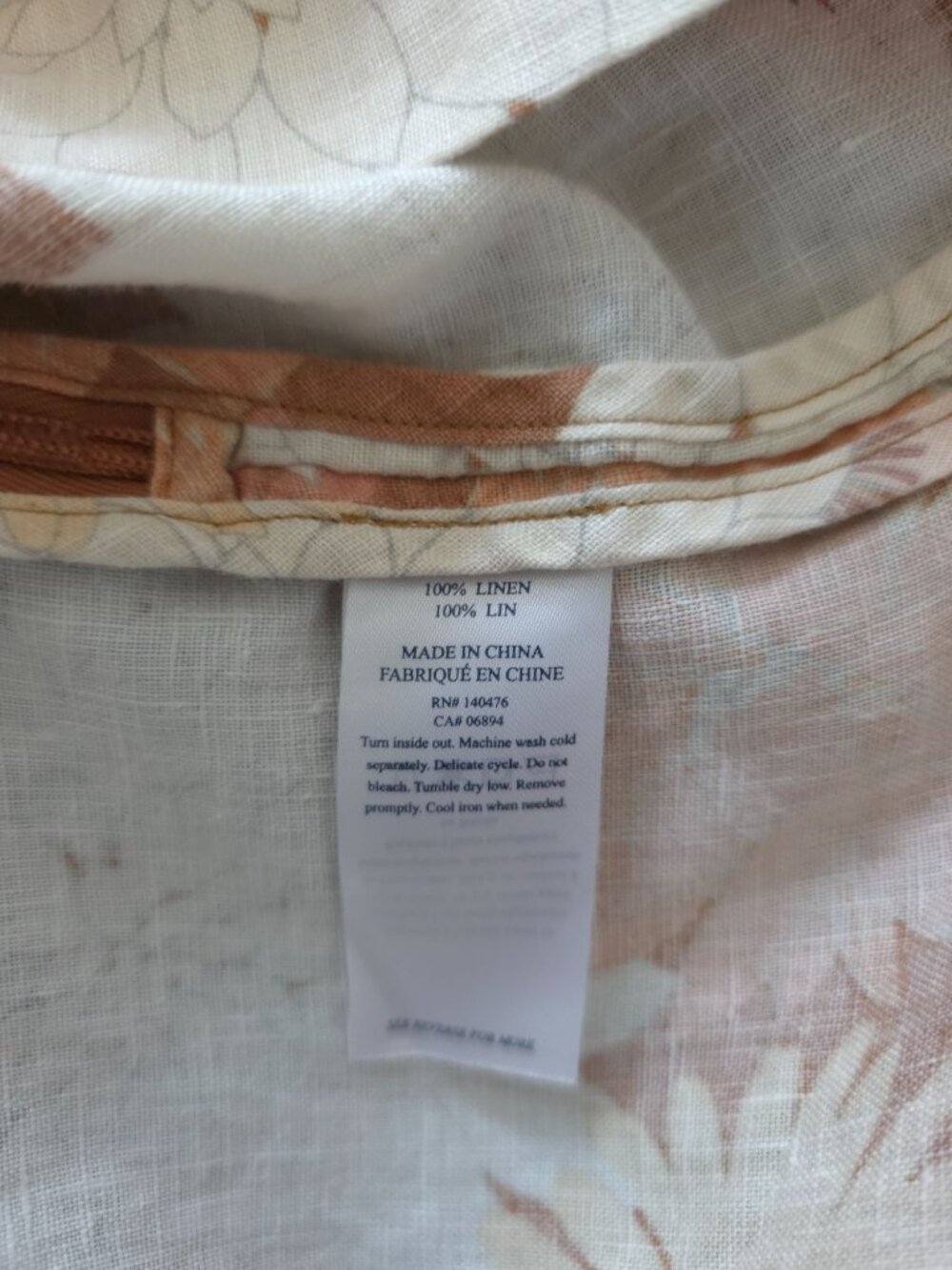 Faherty Summer Sands 100% Linen Tank Top Warm Jicaro Island Floral Print L - Picture 6 of 6